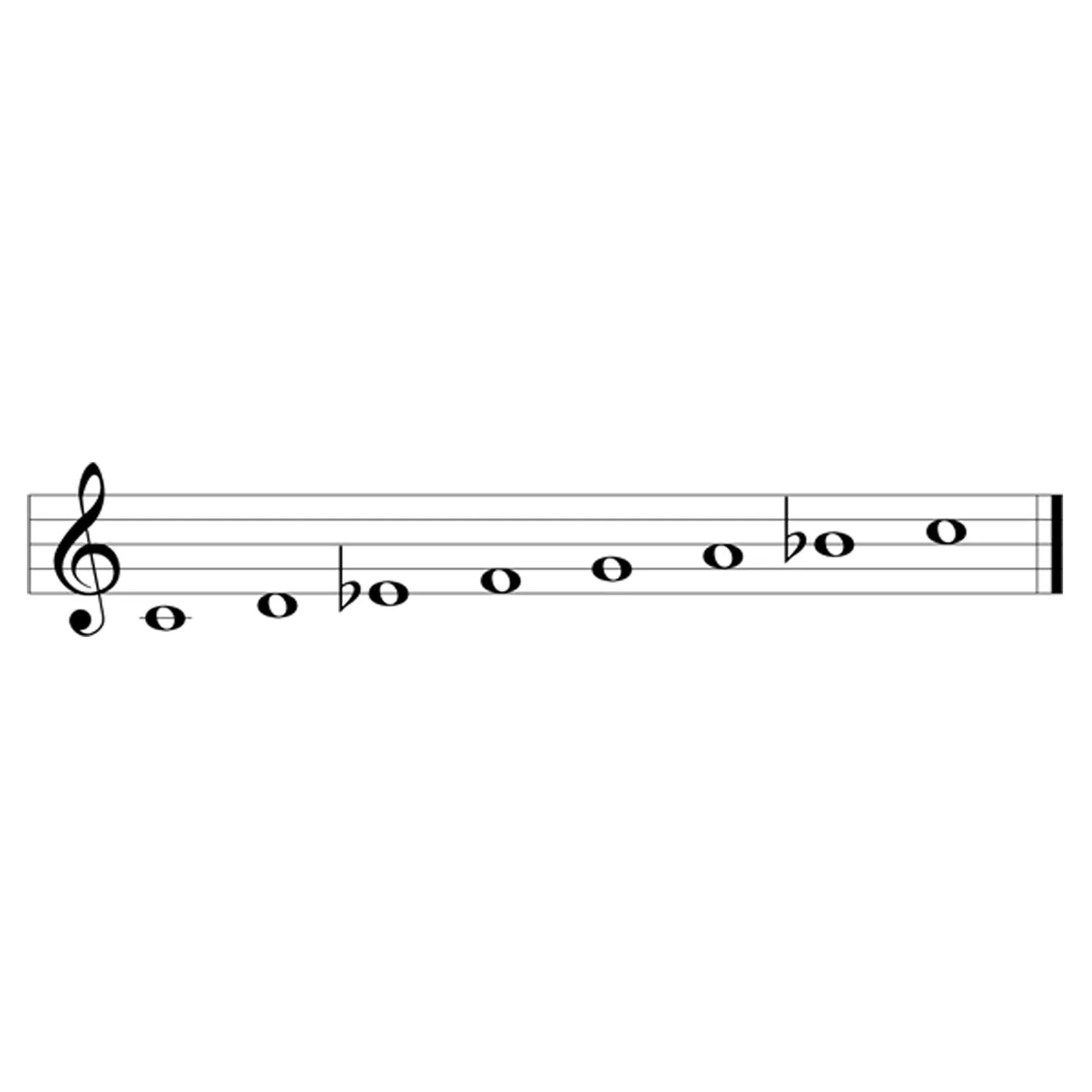 Music staff with notes on a white background, alto for the Gregorian Chimes Alto wind chime.