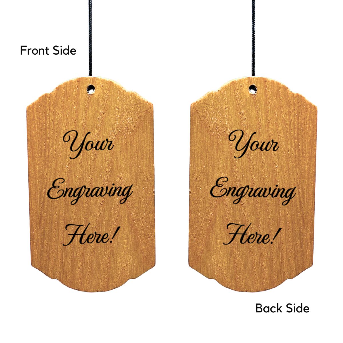 Wood WIND SAIL WITH TEAK FINISH with 'Your Engraving Here!' text on a white background