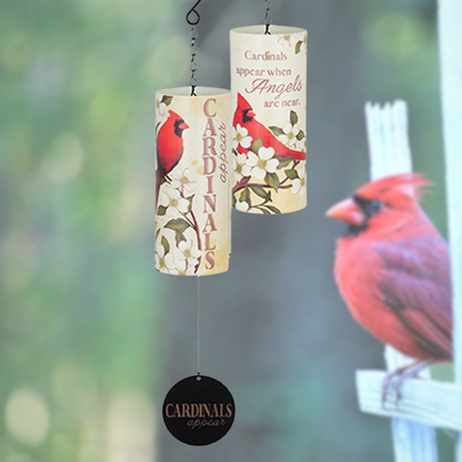 Carson Cardinals Appear 18 inch Cylinder Sonnet memorial bell with cardinal remembrance sentiment
