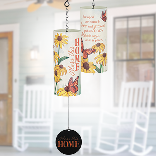 Carson Bless This Home 18 inch Cylinder Sonnet bell with house blessing sentiment