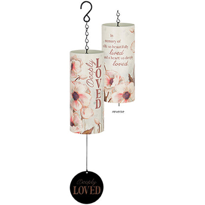 Carson Deeply Loved 18 inch Cylinder Sonnet memorial bell with remembrance sentiment
