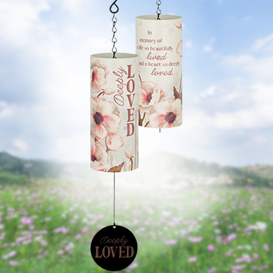 Carson Deeply Loved 18 inch Cylinder Sonnet memorial bell with remembrance sentiment