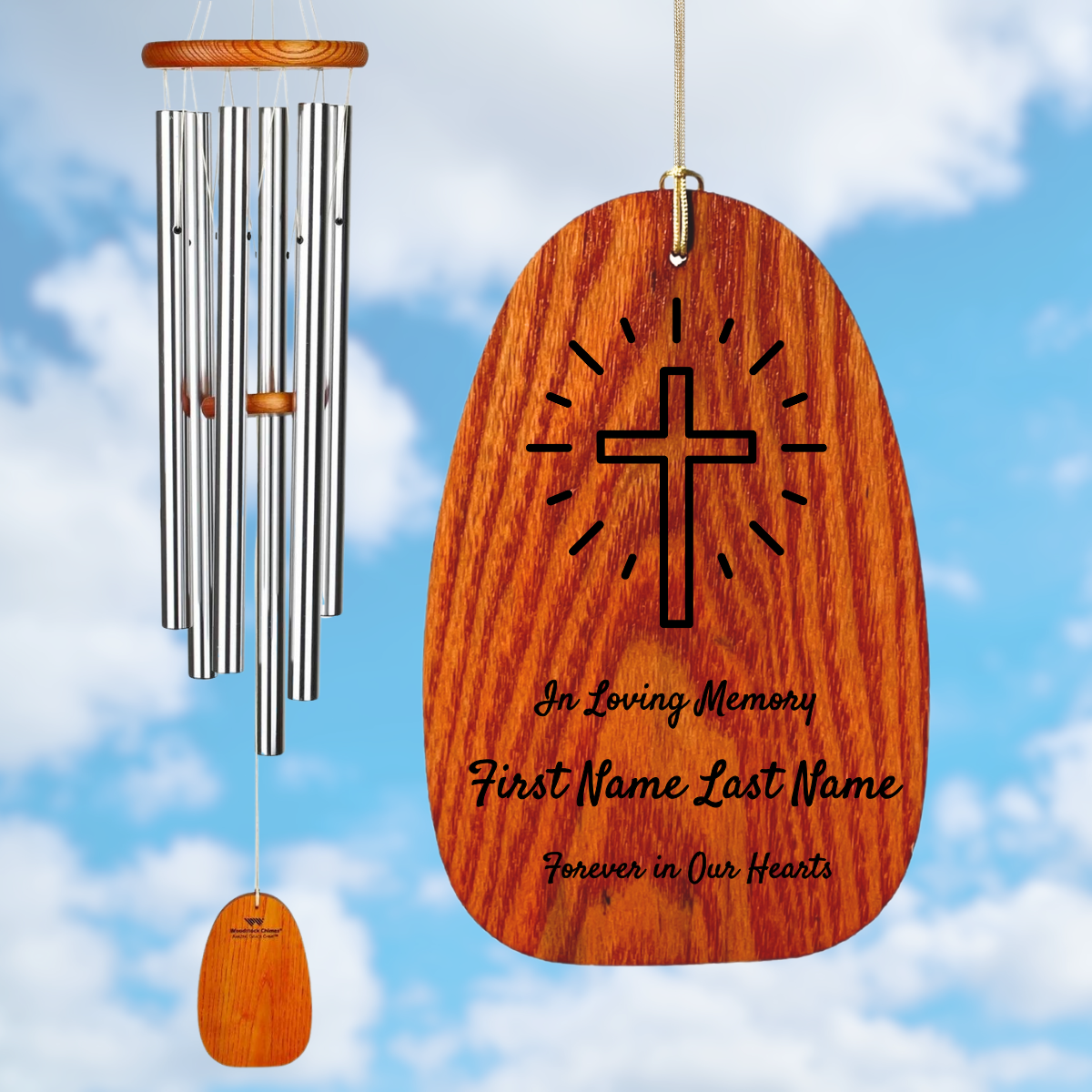 Amazing Grace 40 Inch Silver Wind Chime