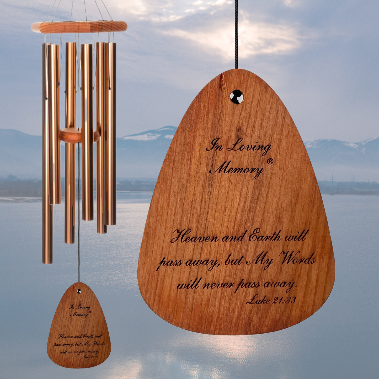 'In Loving Memory' 35 Inch Bronze Wind Chime