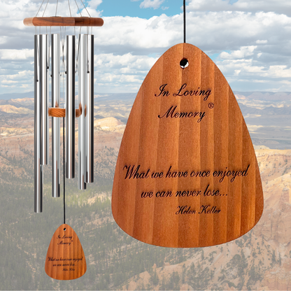 'In Loving Memory' 35 Inch Silver Wind Chime