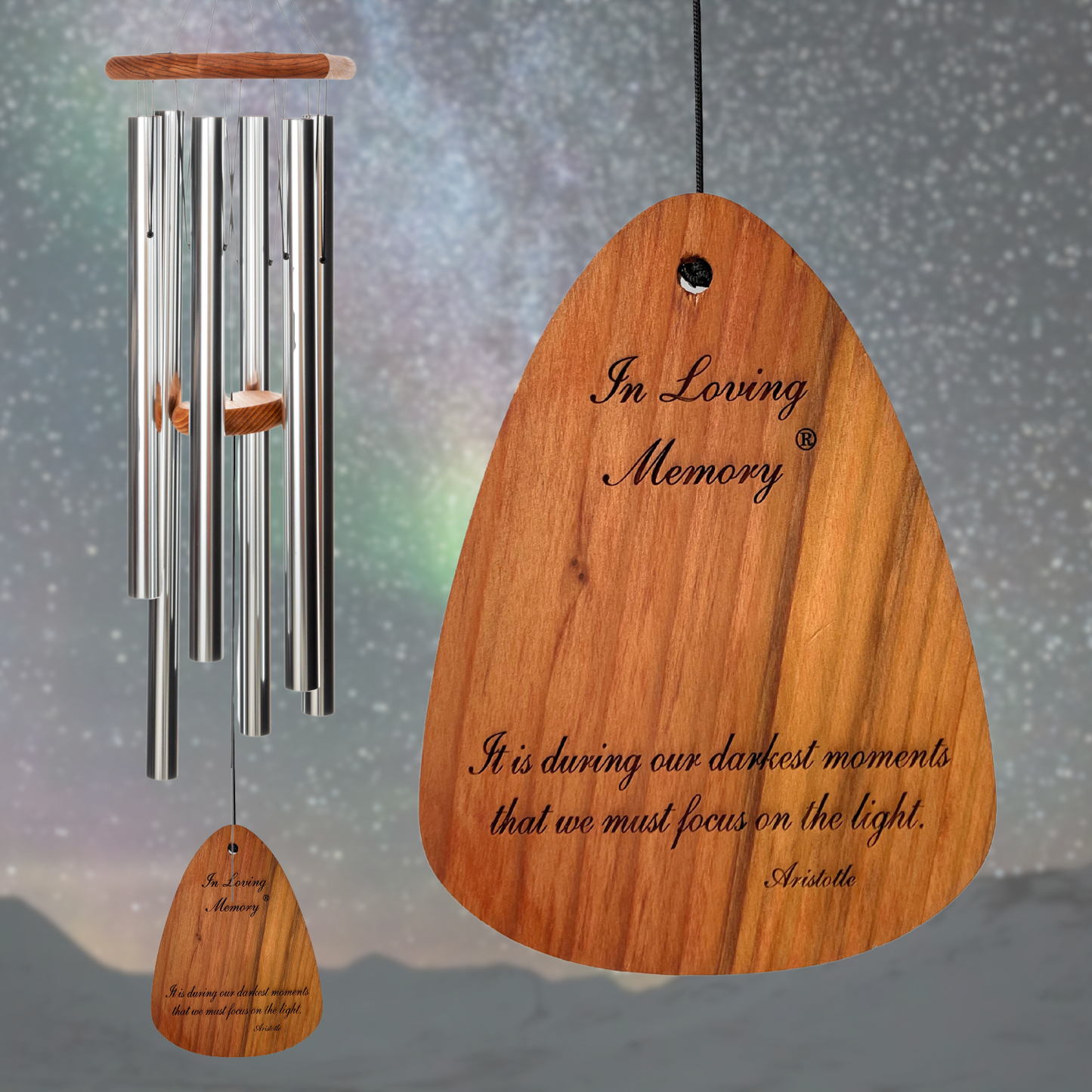 'In Loving Memory' 42 Inch Silver Wind Chime