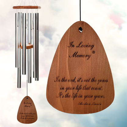 'In Loving Memory' 42 Inch Silver Wind Chime