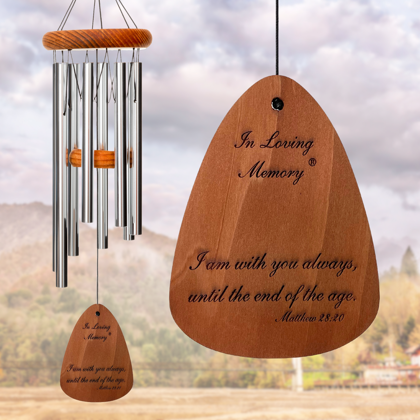 In Loving Memory 24 Inch Silver Wind Chime