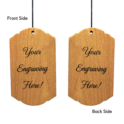 Wood WIND SAIL WITH TEAK FINISH with 'Your Engraving Here!' text on a white background