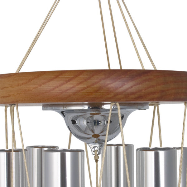 Urn on the suspension platform of the 'Amazing Grace' Woodstock brand memorial wind chime